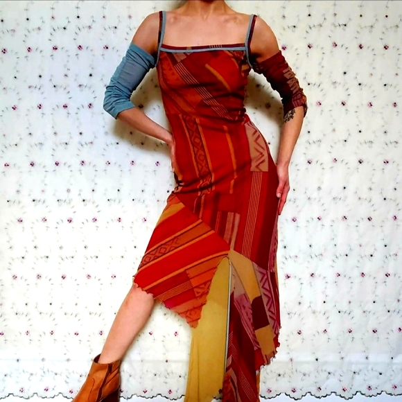 Save The Queen Dresses & Skirts - Vintage Save The Queen Boho Mesh Midi Dress